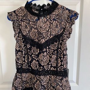 Haute Monde: NWT lace peplum blouse